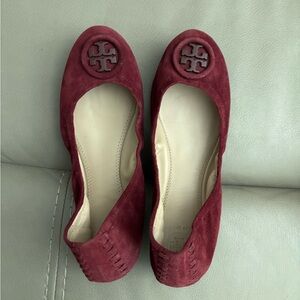 Tory Burch Women's Burgundy Suede Loafers